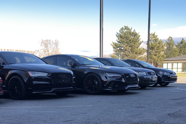 Four Audi's parked next to each other